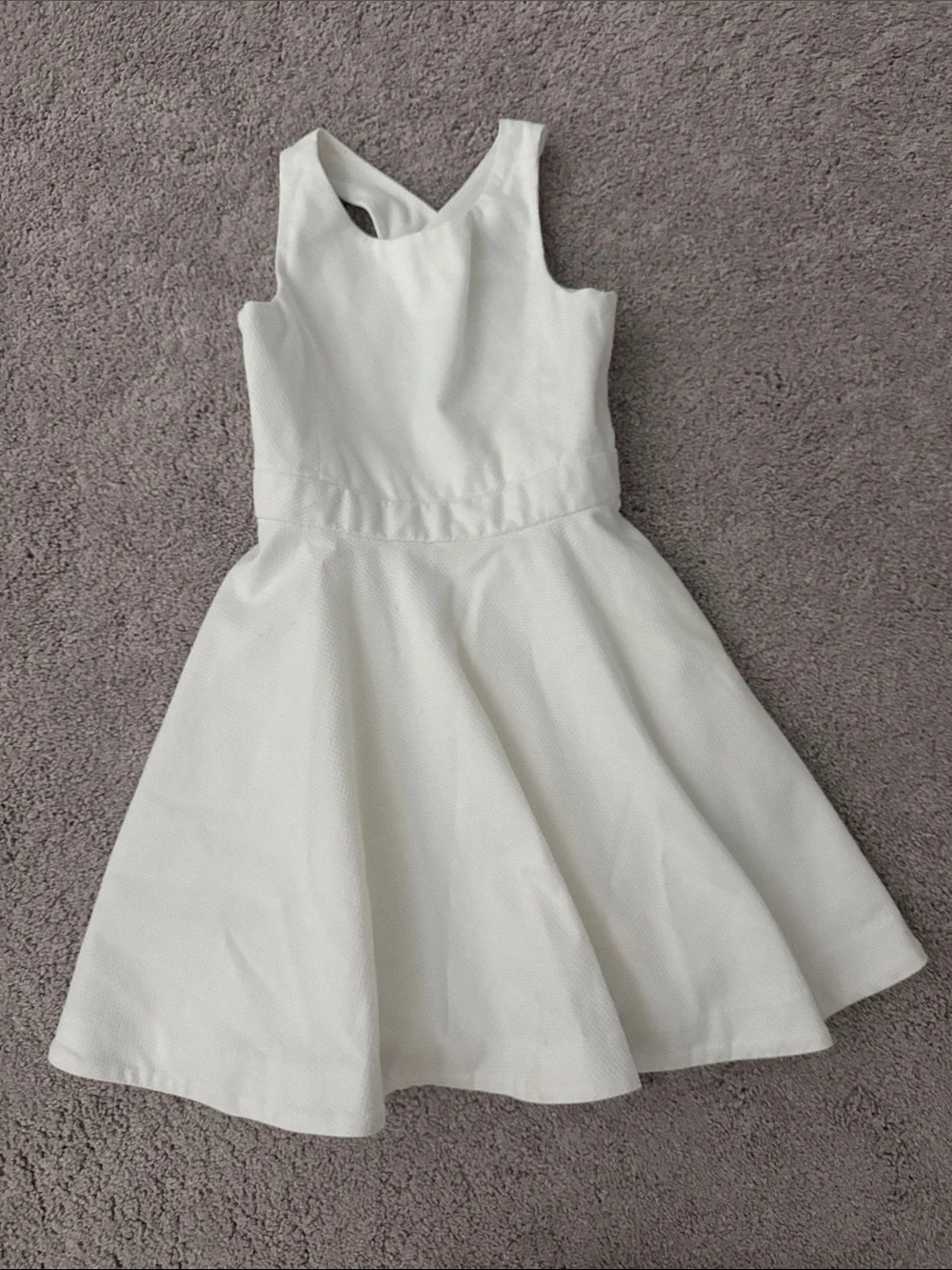 Ralph Lauren White Girls' Sleeveless Fit-and-Flare Dress with Pockets